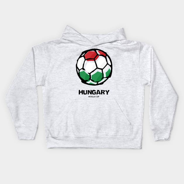 Hungary Football Country Flag Kids Hoodie by KewaleeTee